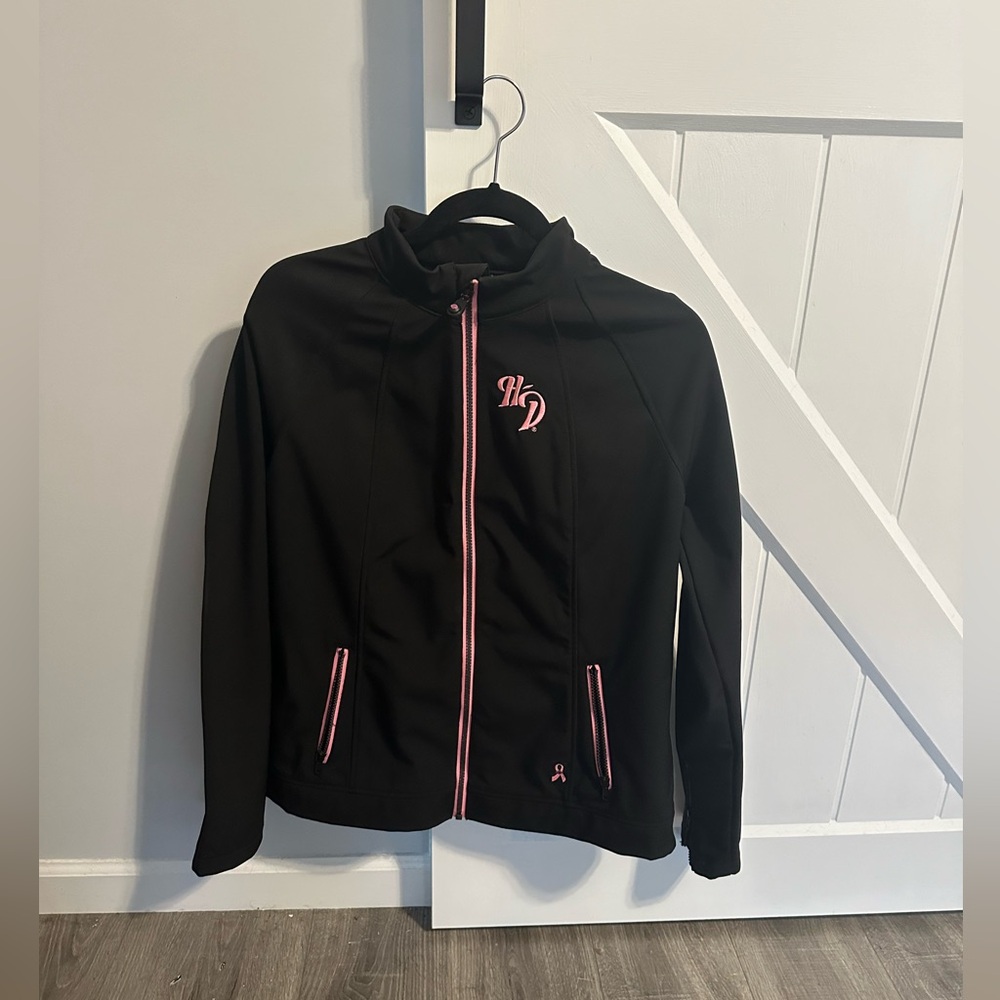 Harley Davidson black and pink jacket